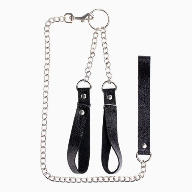 Наручники з повідцем Gentle Hold Black