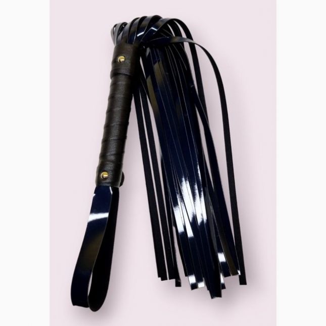 Батіг Flirty, еко-лак, темно-синій, 60 см