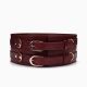 Шкіряний пояс для бондажу Liebe Seele Wine Red Waist Cuff L Size