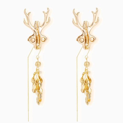 Затискачі для сосків LOCKINK SEVANDA Stag Adjustable Nipple Clamps, золотисті, зі знімними підвісками