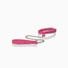 CalExotics Tickle Me Pink Collar w Leash - дизайнерський нашийник з поводком