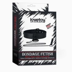 Нашийник з повідком - Bondage Fetish Black Matt Collar With Leash