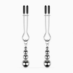 Зажимы для сосков Bedroom Fantasies: Nipple Clamps with Beaded Chain - Silver