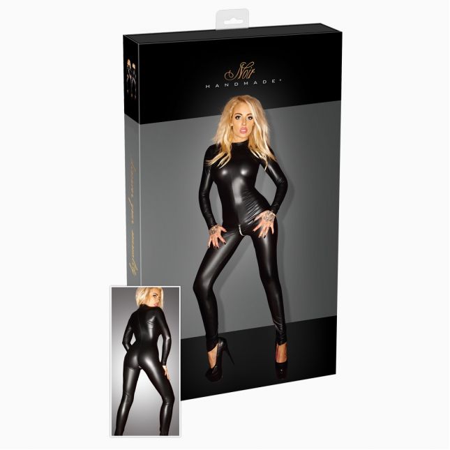 2730260 Wetlook Jumpsuit Zips