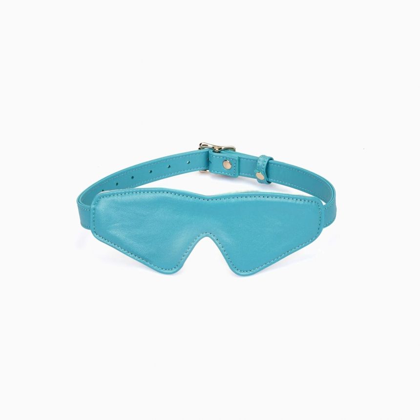 Маска на очі Liebe Seele Blue Lamb Leather Blindfold with Velvet Lining Маска на очі Liebe Seele Blue Lamb Leather Blindfold with Velvet Lining