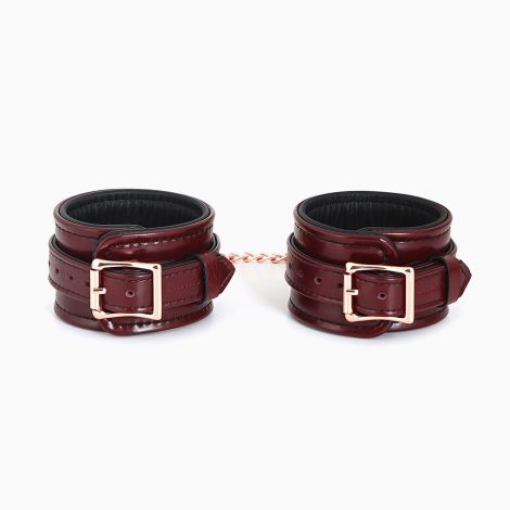 Кожаные поножи Liebe Seele Wine Red Ankle Cuffs, съемная цепочка-крепление