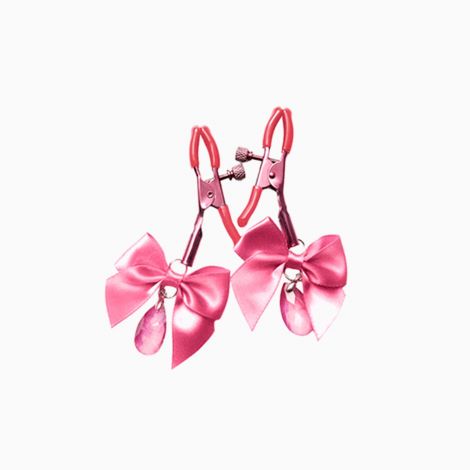 Затискачі для сосків з регулюванням Art of Sex - Flirty Bow, колір рожевий
