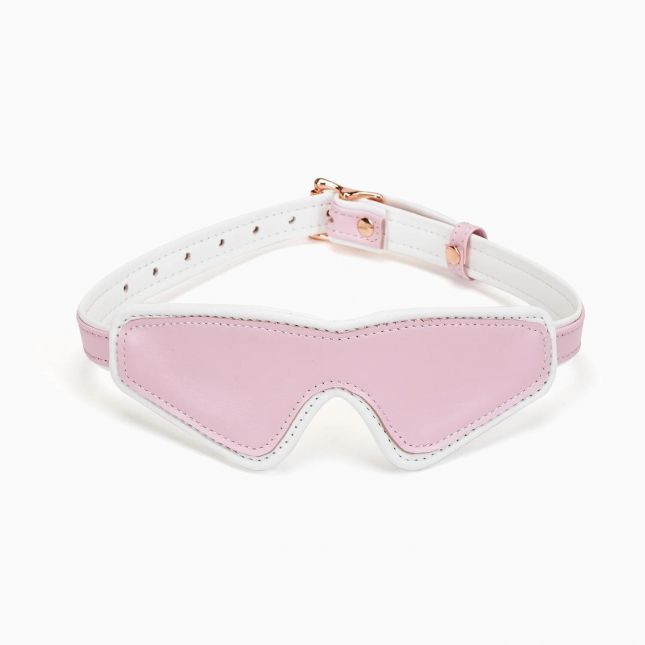 Шкіряна маска на очі Liebe Seele White & Pink Fairy Goat Leather Blindfold