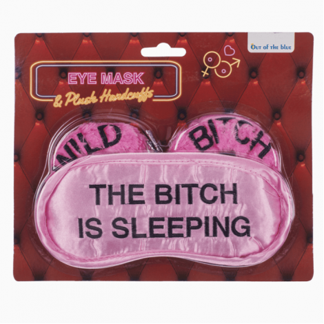 Плюшеві наручники та маска для очей Wild Bitch Pink