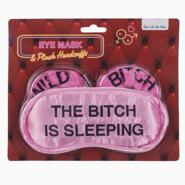 Плюшеві наручники та маска для очей Wild Bitch Pink