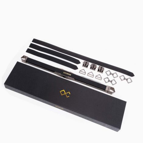 Фіксатор-розпірка LOCKINK Adjustable Spreader Bar Set, чорний, шкіряний, ремені для шиї, рук/ніг