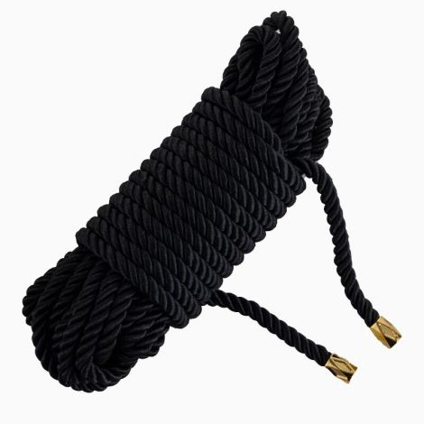 Веревка для шибари LOCKINK SEVANDA Shibari Pratice Rope, черная, 8 м, нейлон+хлопок
