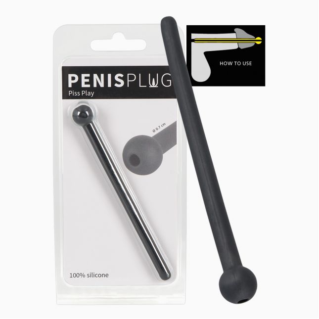 Уретральний стимулятор - Penis Plug Piss Play - black