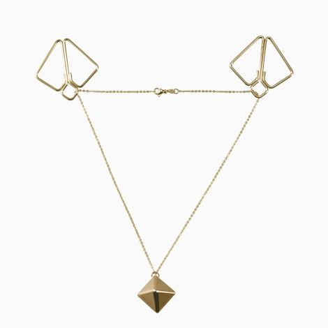 Затискачі для сосків з важкою підвіскою LOCKINK Nipple Clamps with Heavy Pendant, золотисті
