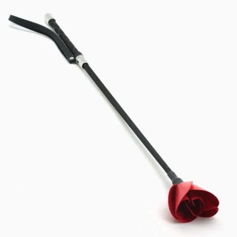 Стек Liebe Seele Flower Rhythm - Black and Red Leather Flowers Riding Crop Стек Liebe Seele Flower Rhythm - Black and Red Leather Flowers Riding Crop
