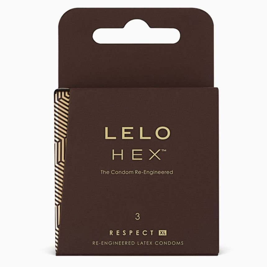 Презервативи LELO HEX Condoms Respect XL 3 Pack, тонкі та суперміцні, збільшений розмір Презервативи LELO HEX Condoms Respect XL 3 Pack, тонкі та суперміцні, збільшений розмір
