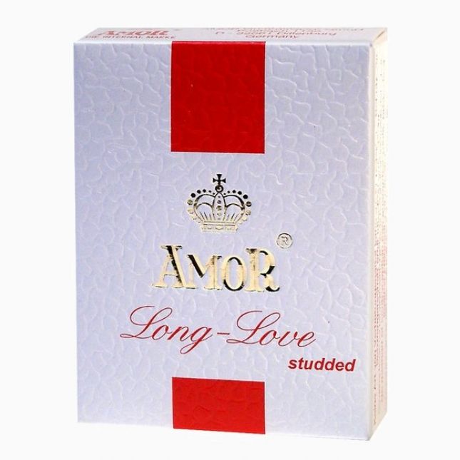 Презервативы - Amor Long Love Studded, 3 шт.