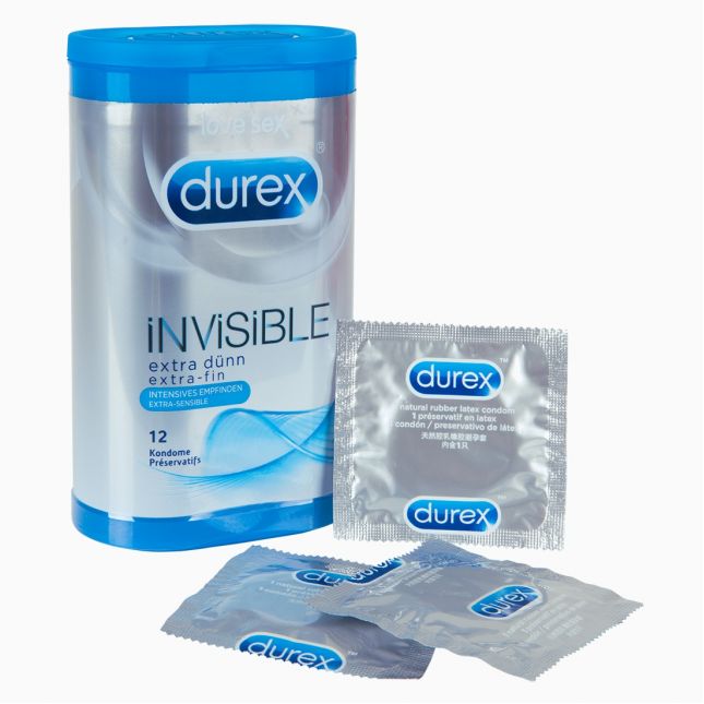 Презервативи - Durex Invisible Extra Thin, 12 шт.