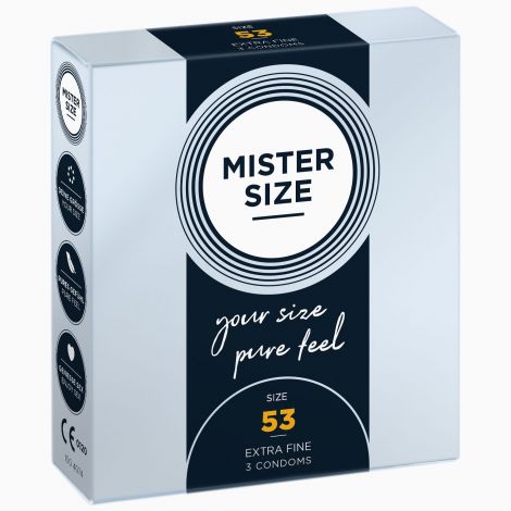 Презервативи Mister Size - pure feel - 53 (3 condoms), товщина 0,05 мм