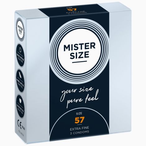 Презервативи Mister Size - pure feel - 57 (3 condoms), товщина 0,05 мм