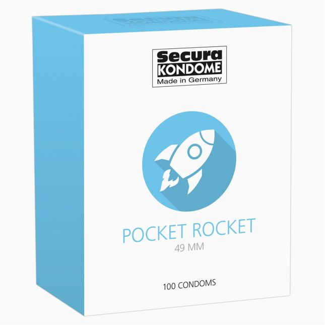 Презервативи - Secura Pocket Rocket 49 мм, 100 шт.