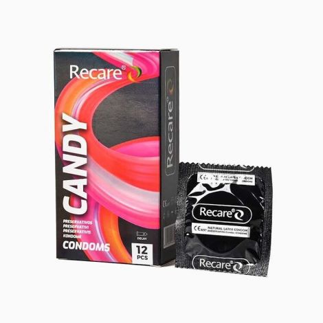 Презервативи Holographic Recare Delay Candy Condoms 12 шт, пролонгувальний ефект, цукерковий аромат