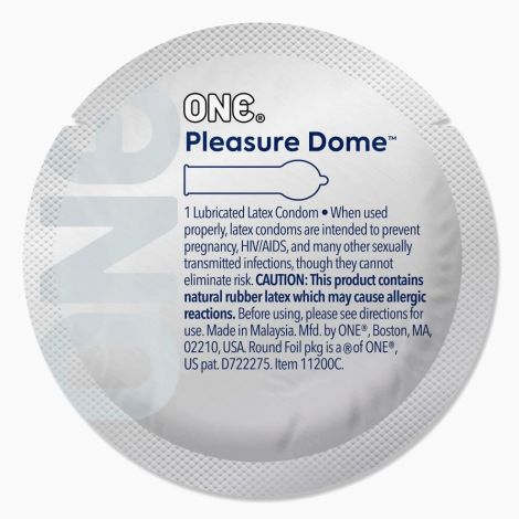 Презерватив ONE Pleasure Dome, 1 шт, гладенький, з розширеною головкою