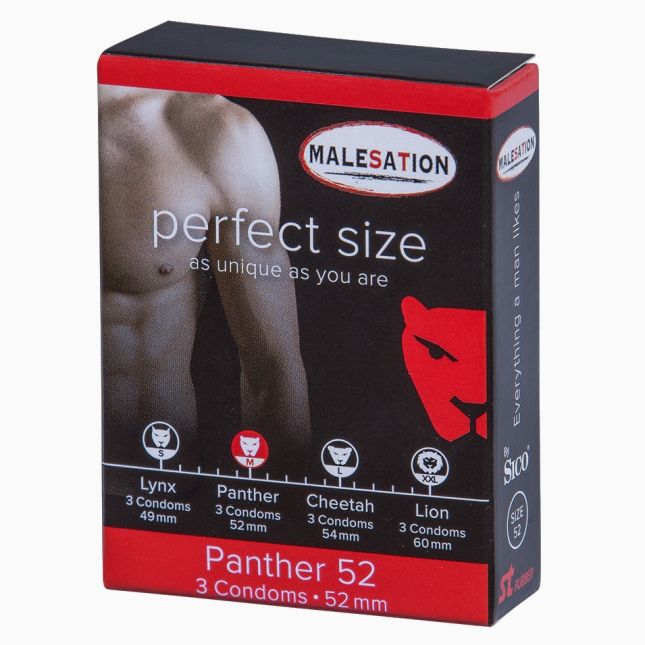 Презервативи - MALESATION Panther, 52 мм