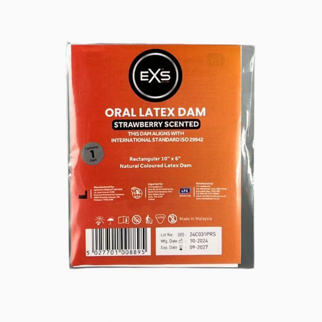 Латексна серветка для орального сексу - EXS Oral Latex Dam Strawberry Scented