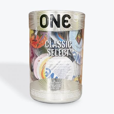Набор презервативов ONE Classic Select Contest Collection, 100 шт, со смазкой, упаковка-тубус