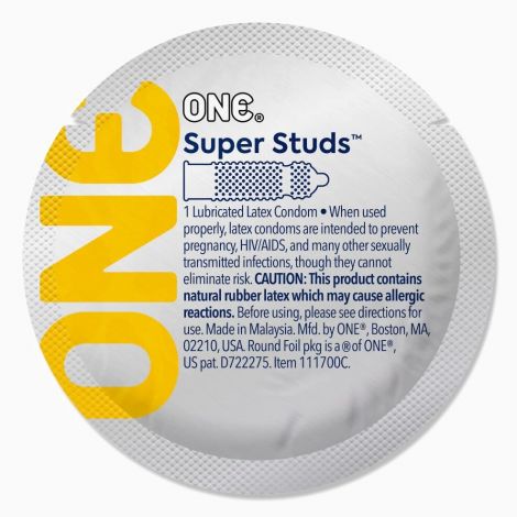 Презерватив ONE Super Studs, 1 шт, з точковим рельєфом, зі змазкою