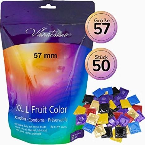 Презервативи - Vibratissimo XX ... L Fruit Color, 57 мм, 50 шт. (05.2027)