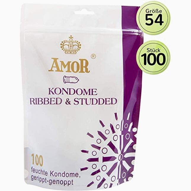 Презервативи - Amor Ribbed & Studded, 100 шт.