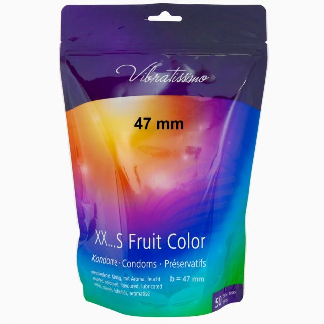 Презервативи - Vibratissimo XX...S Fruit Color, 47 мм, 50 шт.