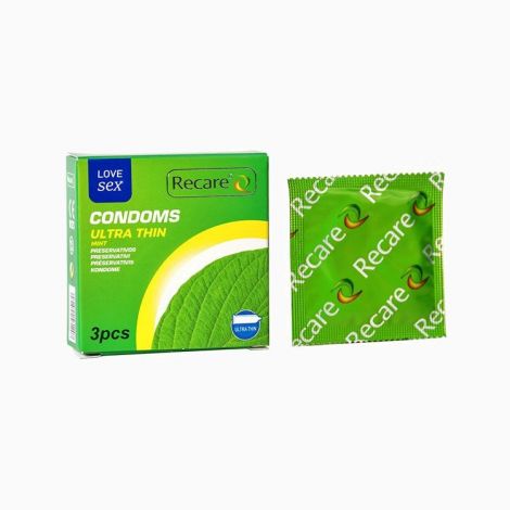 Презервативи Ultra Thin Mint Condoms 3 шт, ультратонкі, аромат: м'ята
