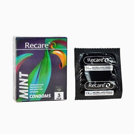 Презервативи Holographic Recare Ultra Thin Mint Condoms 3шт, ультратонкі, аромат: м'ята