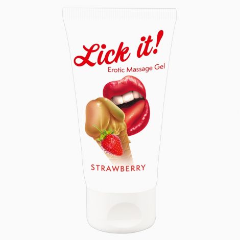 Масажний гель Lick It! Strawberry, 50 мл