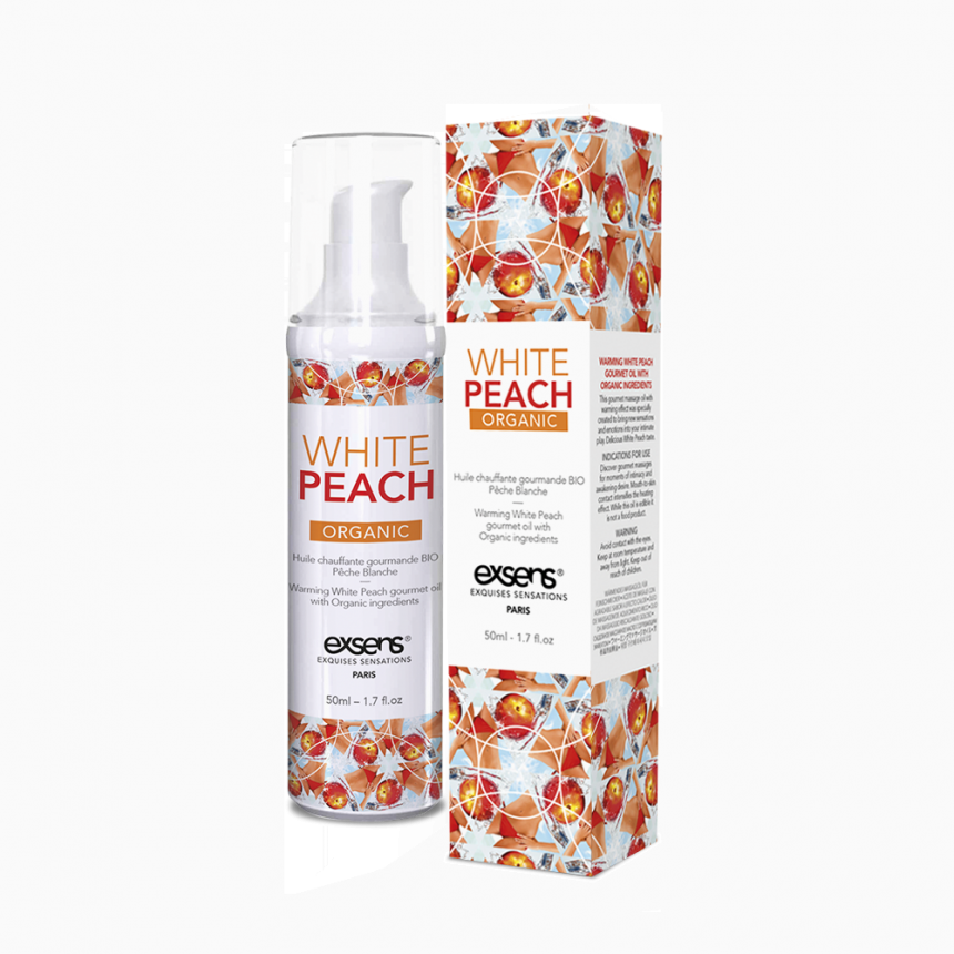 Масажна олія EXSENS Organic White Peach 50мл розігрівальна, без цукру, без парабенів, їстівна Масажна олія EXSENS Organic White Peach 50мл розігрівальна, без цукру, без парабенів, їстівна