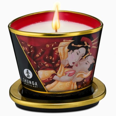 Масажна свічка - Shunga Romance Sparkling Strawberry Wine, 170 мл