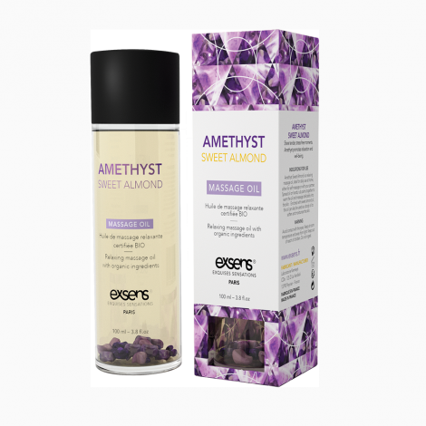 Массажное масло EXSENS Amethyst Sweet Almond (расслабляющее с аметистом) 100мл, натуральное