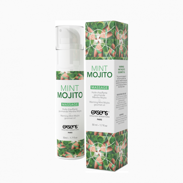 Масажна олія EXSENS Mojito 50мл розігрівальна, без цукру, без парабенів, їстівна