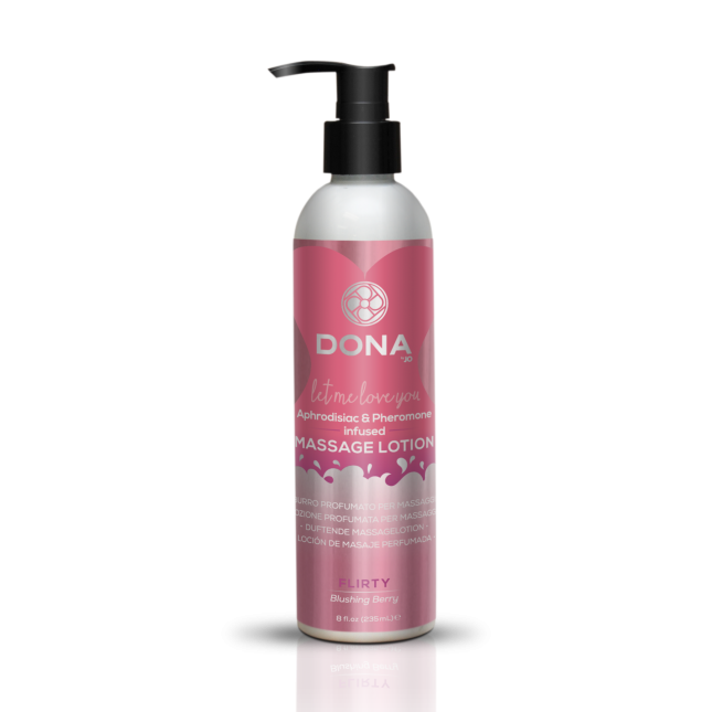 Масажний лосьйон DONA Flirty — Blushing Berry (235 мл) зволожувальний з афродизіаками та феромонами