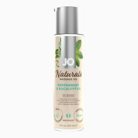 Массажное масло JO Naturals Massage Oil Peppermint & Eucalyptus с эфирными маслами (120 мл)