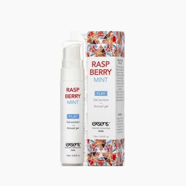 Распродажа! Стимулирующий гель EXSENS Kissable Raspberry Mint 15мл (срок годности 02.2021)