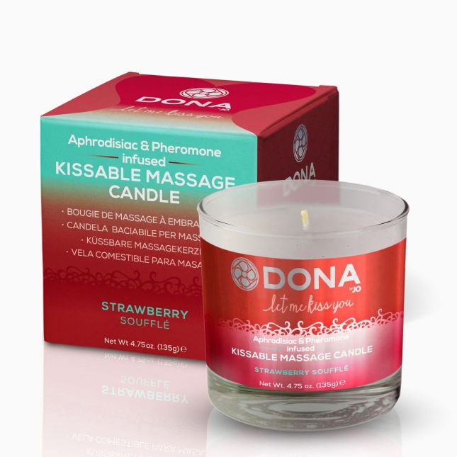Масажна свічка DONA Kissable Massage Candle Strawberry Souffle (125 мл)