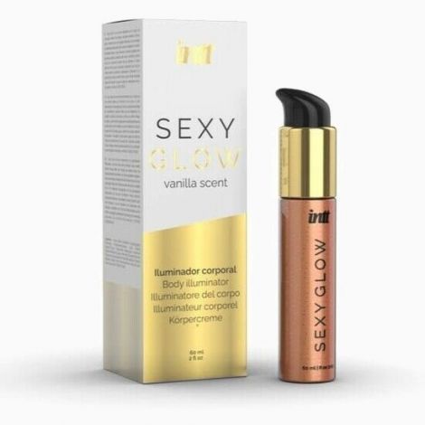 Крем-шимер для тіла Intt Sexy Glow (60 мл) з олією ши та ароматом ванілі, сяйна засмагла шкіра