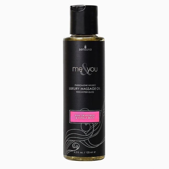 Масажна олія Sensuva — Me&You Pink Grapefruit & Vanilla Bean (125 мл) з феромонами