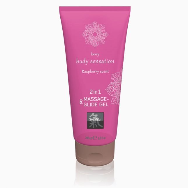 Лубрикант - Shiatsu Gel 2in1 Raspberry Scent, 200 мл