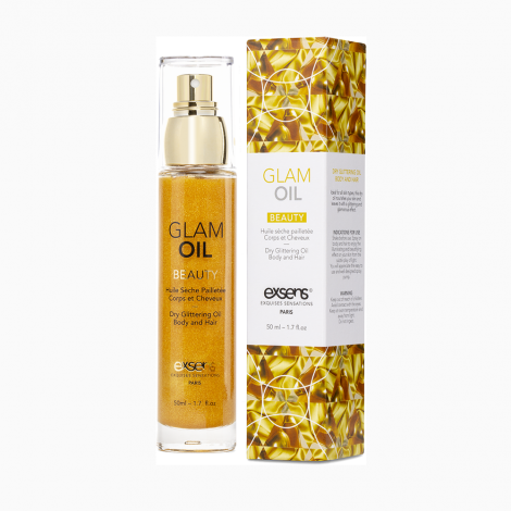 Масло для тела с блеском EXSENS Glam Oil 50мл, с маслом миндаля, без парабенов и феноксиэтанола