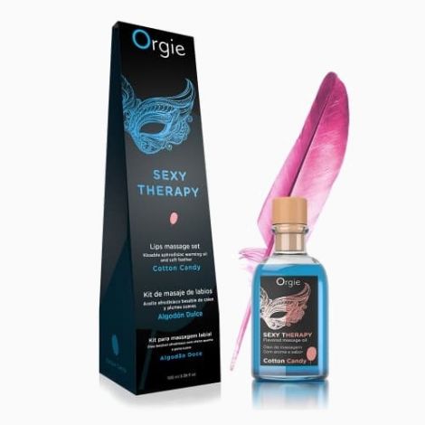 Orgie Lips Massage Kit Cotton Candy - масажна олія цукрова вата, 100 мл